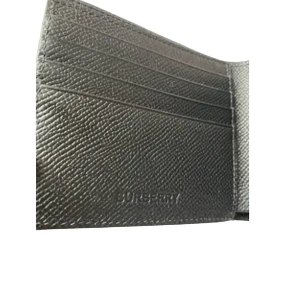 NEW BURBERRY 8014653 GRAINY LEATHER INTERNATIONAL BIFOLD WALLET with logo - Picture 3 of 13